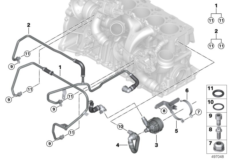 BMW 11538746394 COOLANT LINE, TURBOCHARGER S