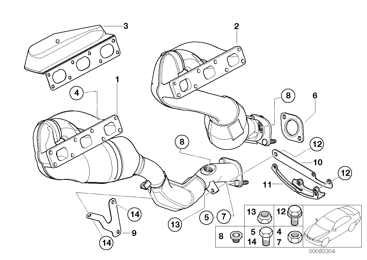 BMW 18207508624 Holder Catalytic Converter Near Engine