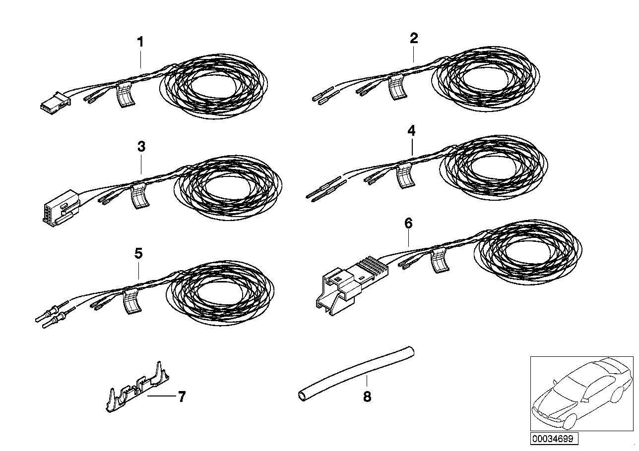 BMW 61129118088 Repair.Cable For Seat Plug And Control Unit