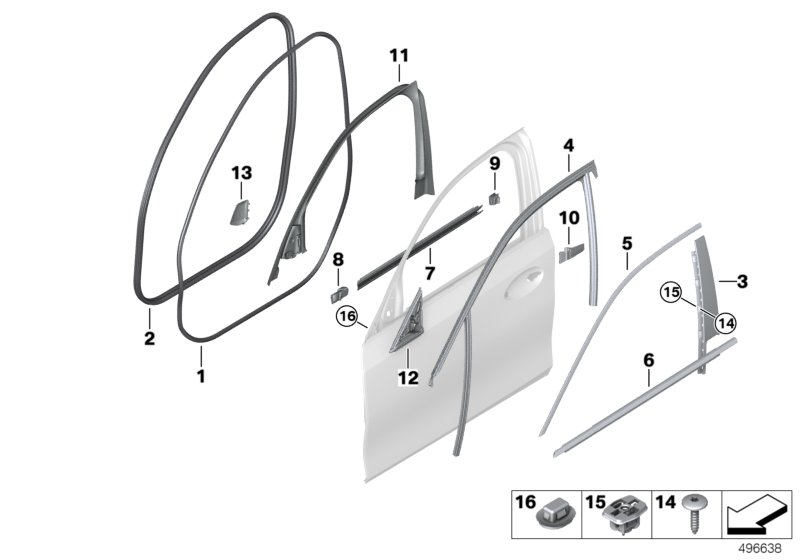 BMW 51337485820 TRIM, WINDOW FRAME, UPPER, D