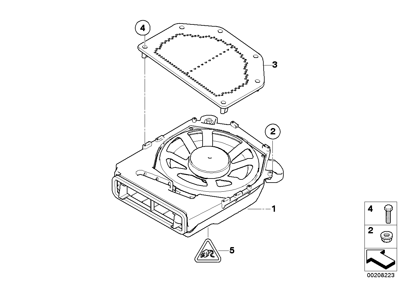 BMW 65136954877 Central Bass, Left