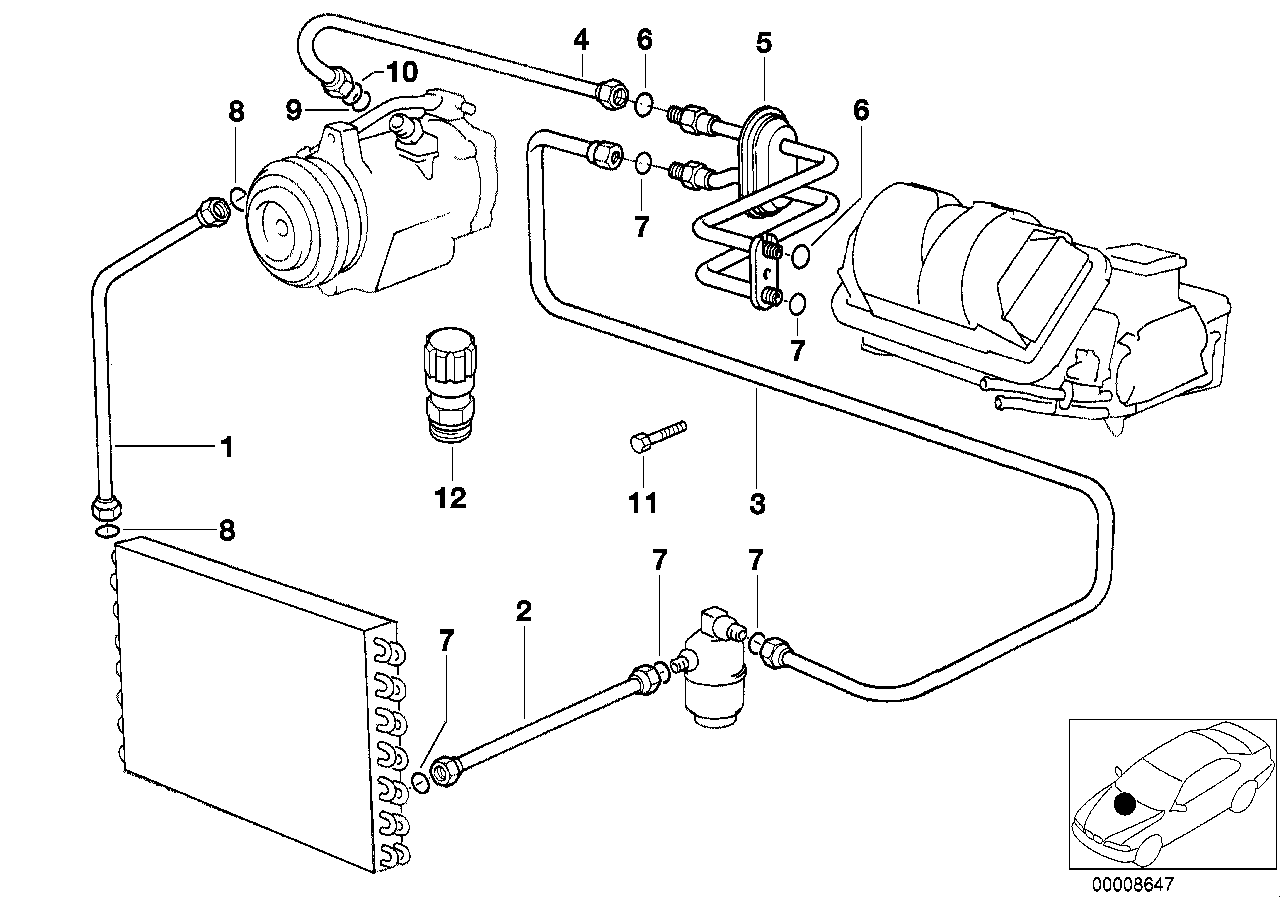 BMW 64531384485 Pressure Hose, Compressor-Condenser