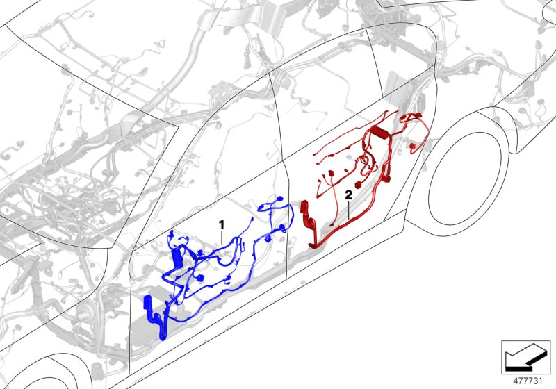 BMW 61128714753 DOOR WIRING HARNESS, REAR