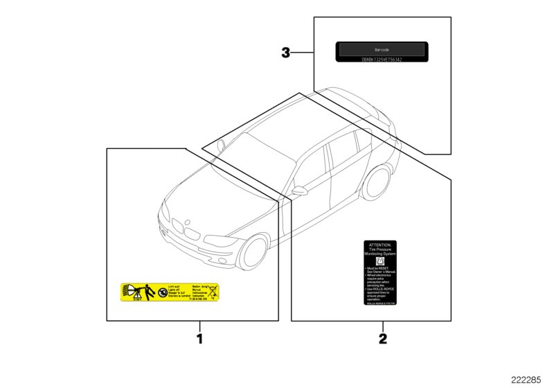 BMW 71239384974 TANK INFORMATION LABEL