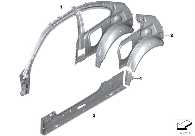 BMW 41217284354 Cover Panel, Wheel House, Right