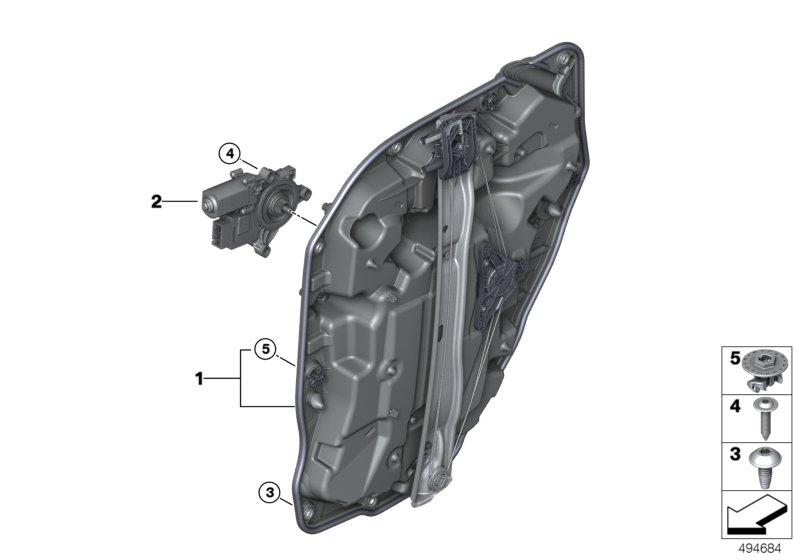 BMW 61359479073 Drive, Window Lifter, Rear L