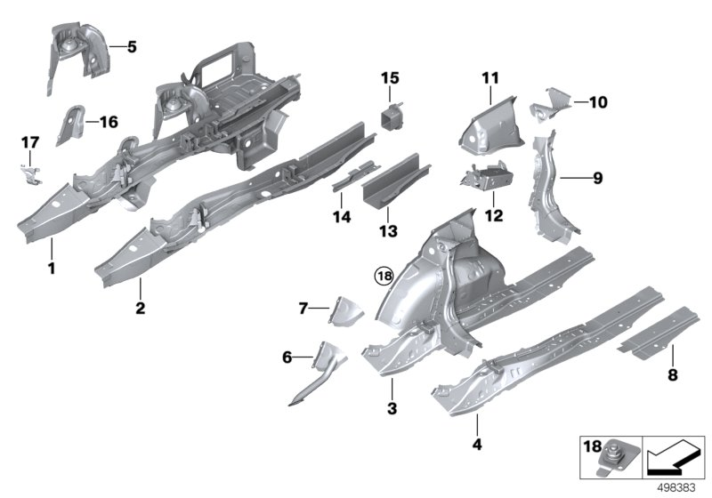 BMW 41007488058 REINFORCEMENT WHEELHOUSING R