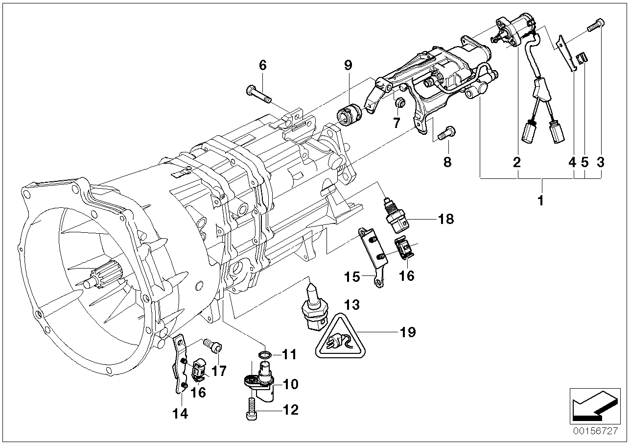 BMW 23412282258 Bracket, Gear Identification