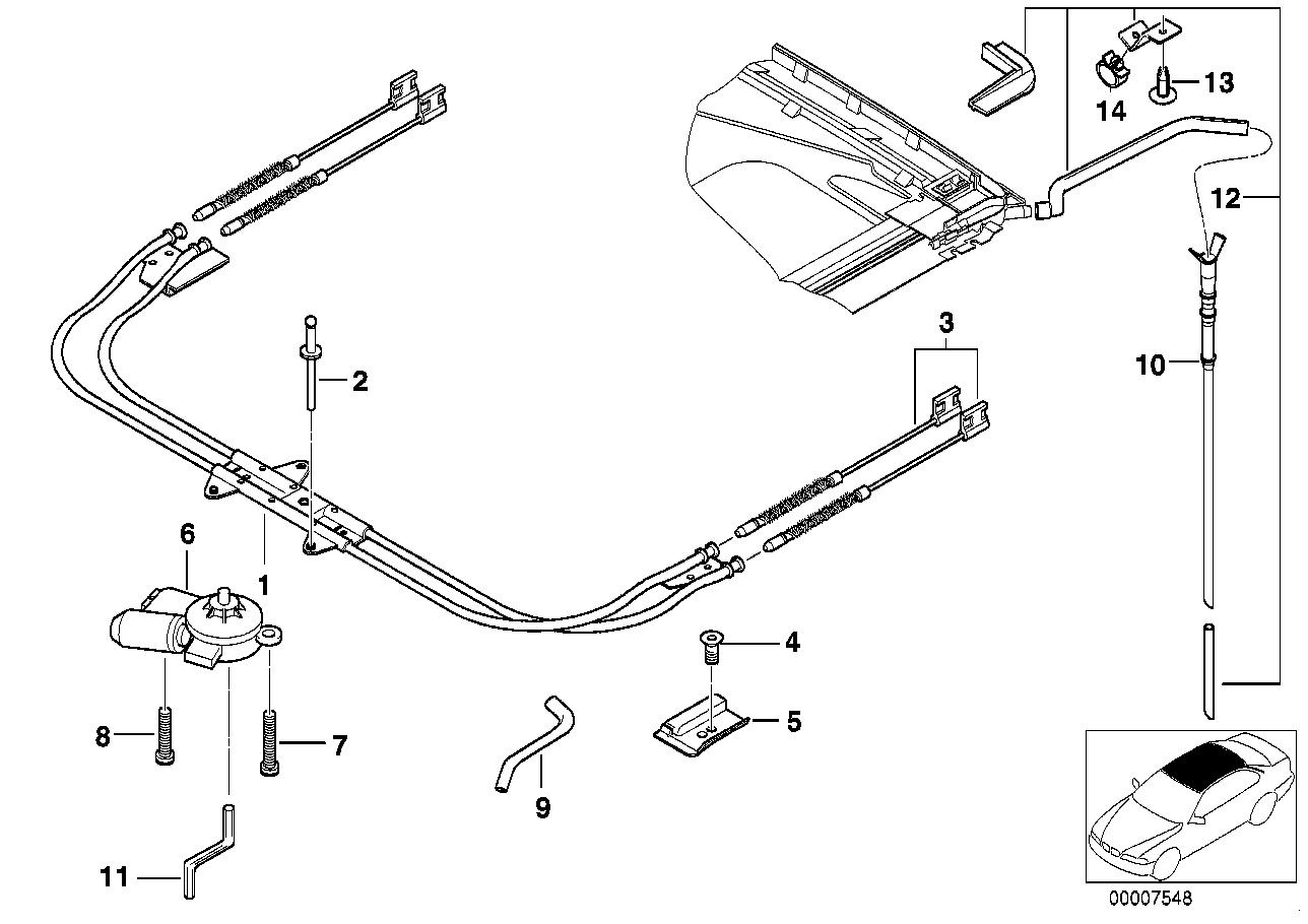 BMW 67616910472 Sliding Roof Drive Unit With Module
