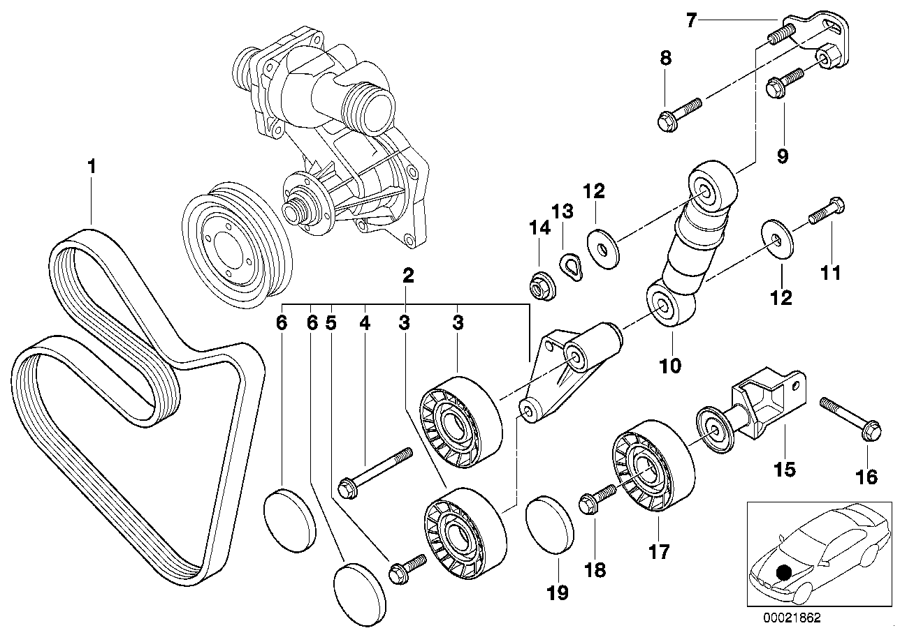 BMW 07119901686 Hex Bolt With Washer