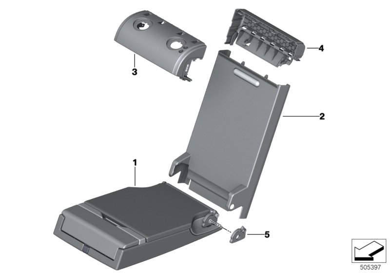 BMW 52207499799 ARMREST WITH COMPARTMENT, LE