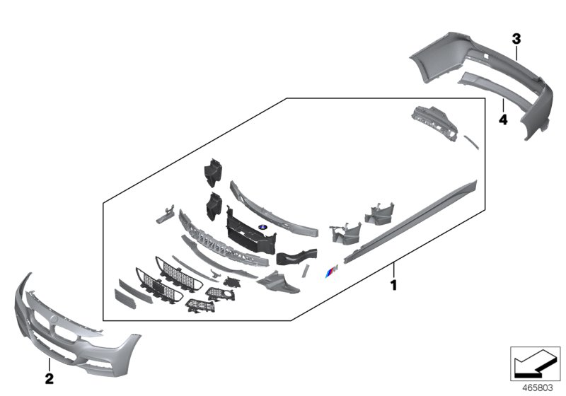 BMW 51952318192 Retrofit Kit, M Aerodynamics Basic Kit