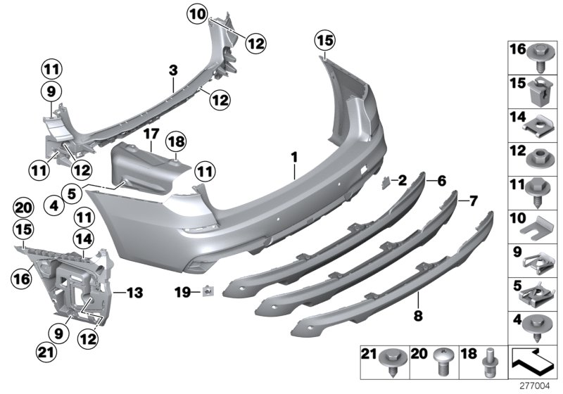 BMW 51122354342 Set, Mounts, Pdc Sensor, Rear