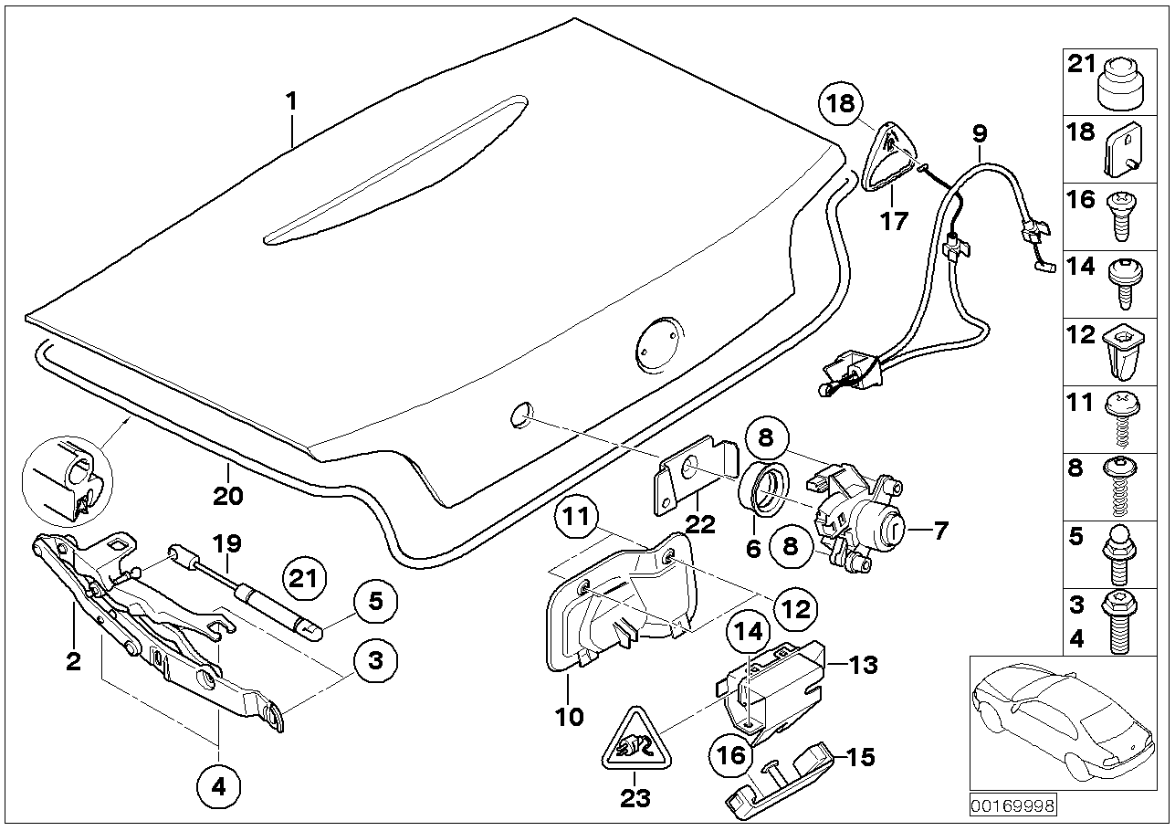 BMW 51247061858 Cover, Lock Cylinder