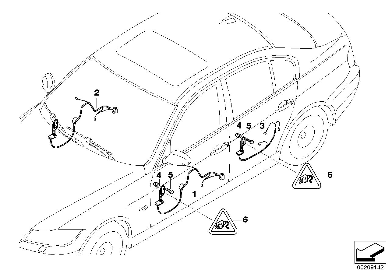 BMW 61129186574 Wiring Set, Door, Co-Driver