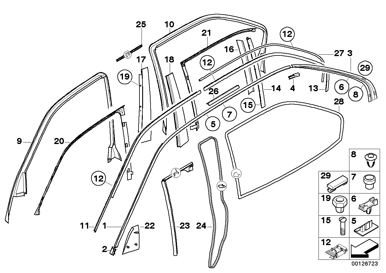 BMW 51348190848 Seal, Rear Right Side Window