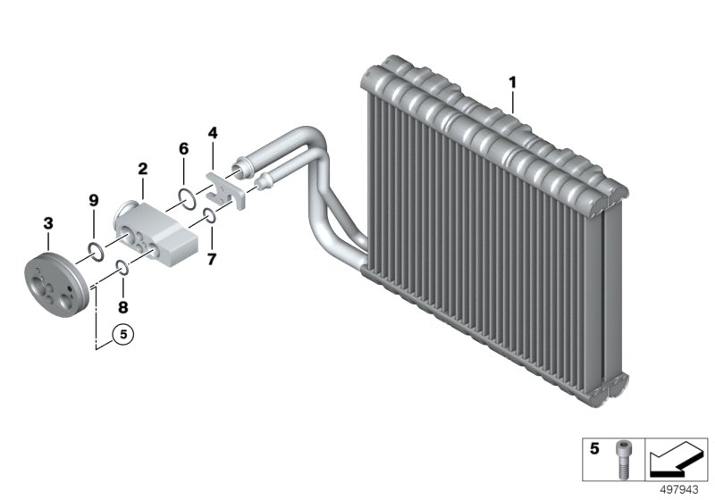 BMW 64119163331 Evaporator