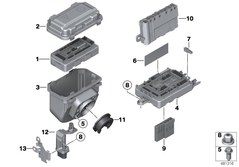 BMW 71237848453 Map, Fuse Grouping