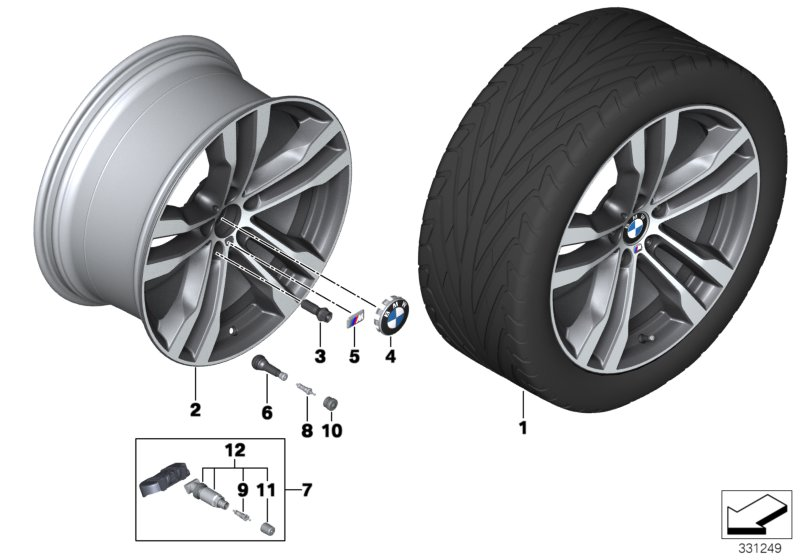 BMW 36117846788 Disc Wheel, Light Alloy, Bright-Turned