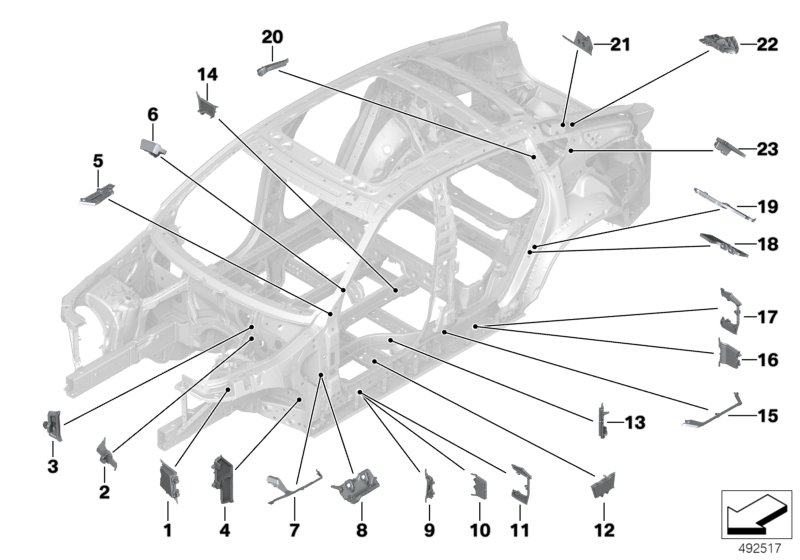 BMW 41007440224 MOLDED PART F COLUMN D, INTE