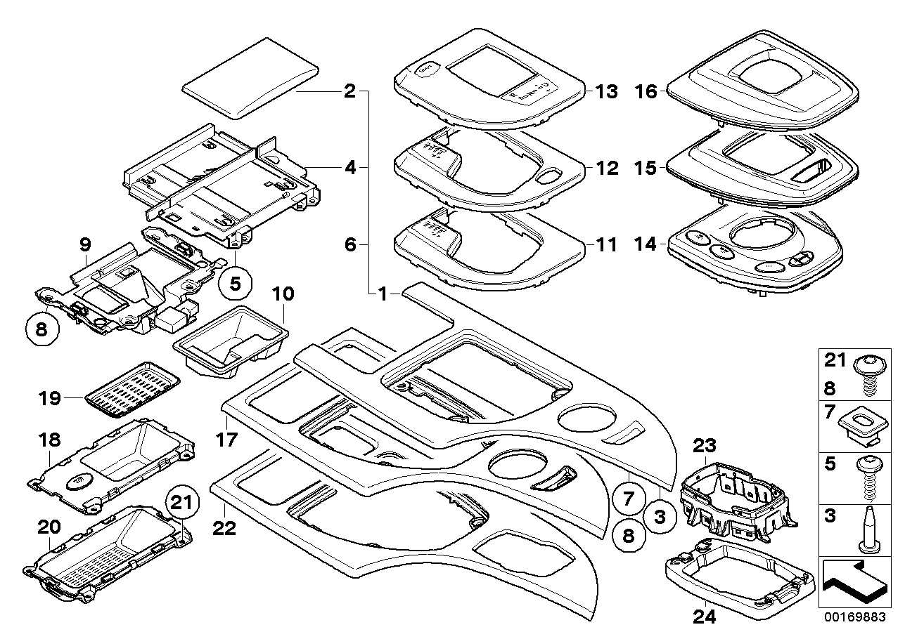 BMW 51168045963 Decorating Panel With Oddments Tray