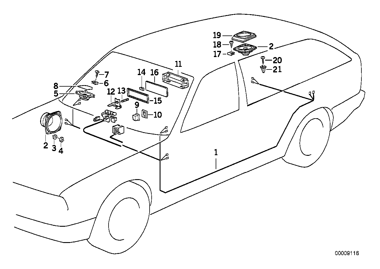 BMW 65121379048 Fader Control With Cylindrical Connector