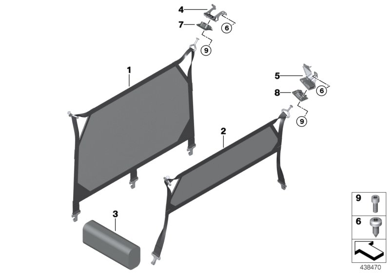 BMW 51477399195 LUGGAGE PARTITION NET, FRONT