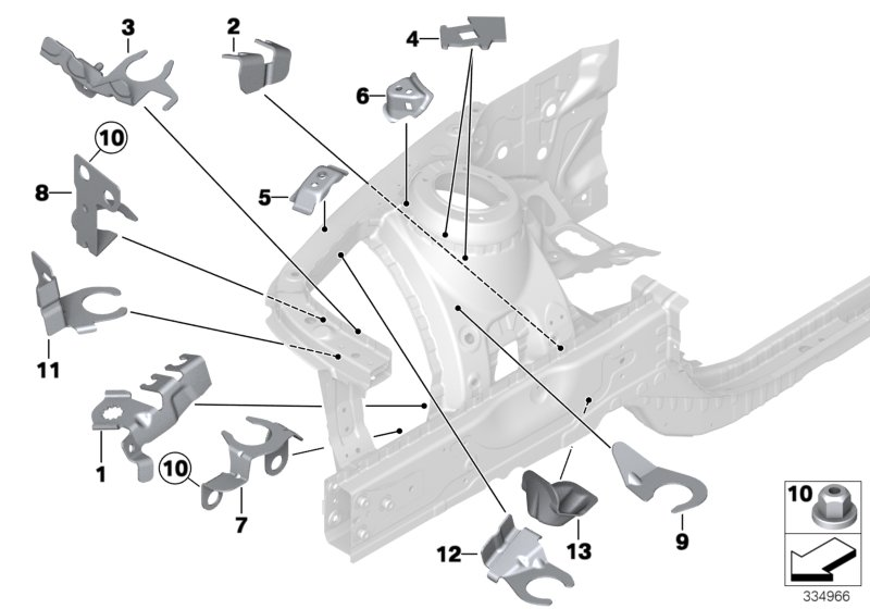 BMW 41008060136 Bracket, Intake Silencer, Top Right