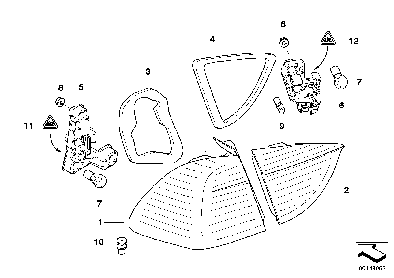 BMW 63217160075 Bulb Holder, Rear Light Side Panel, Left