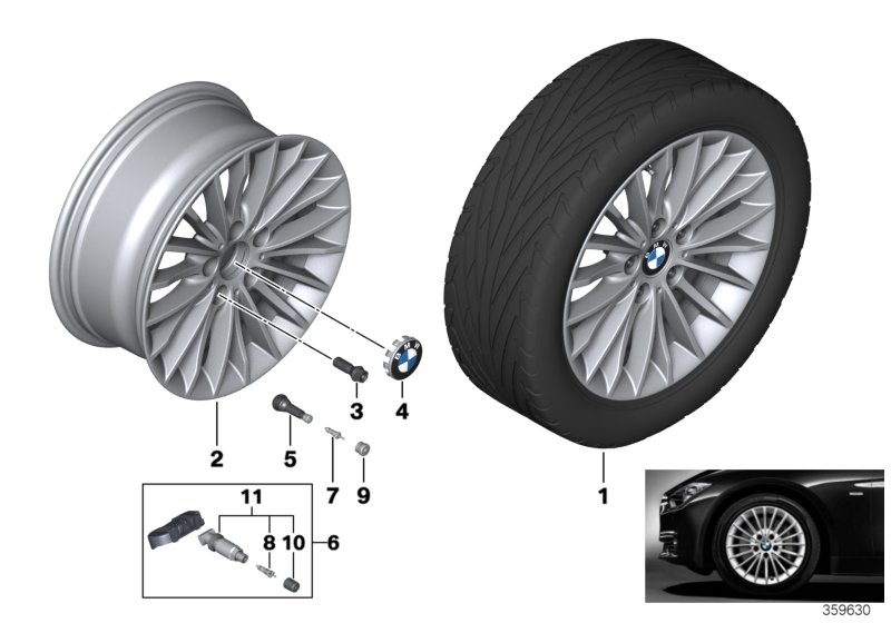 BMW 36116796241 Disc Wheel, Light Alloy, Reflex-Silber