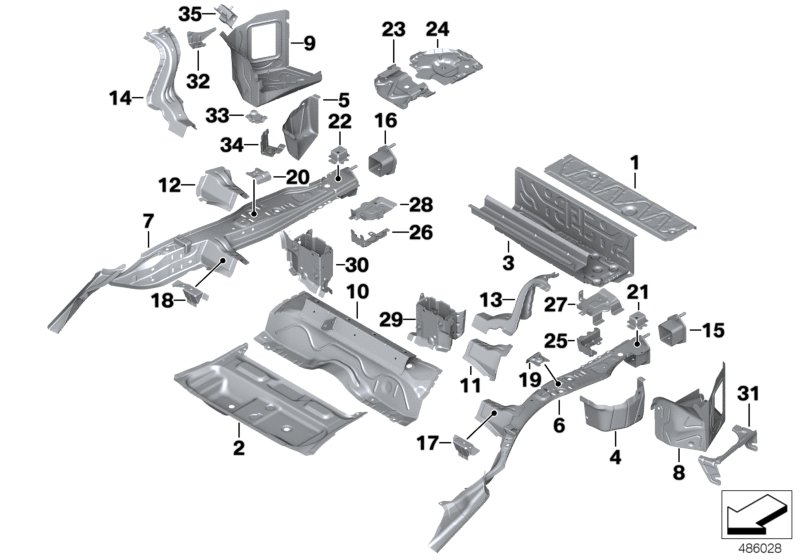 BMW 41007385363 Luggage-Compartment Floor, Rear