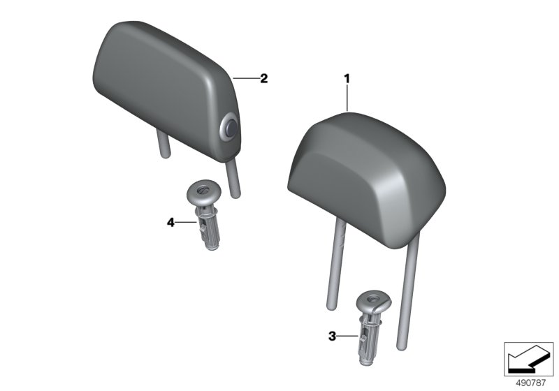 BMW 52208074762 FOLDING HEADREST, REAR CENTE