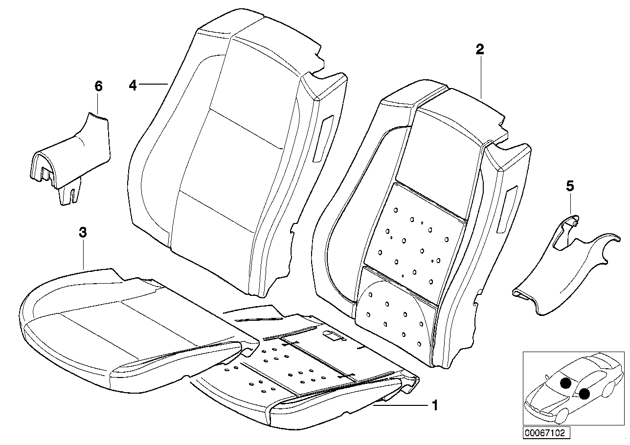 BMW 52108255342 Seat Upholstery, Right