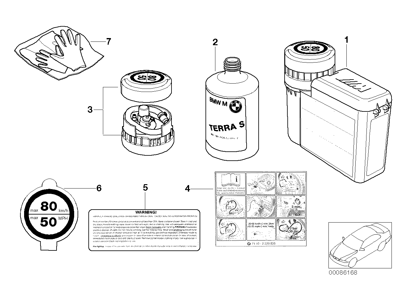 BMW 71242229834 Label "Security Information"