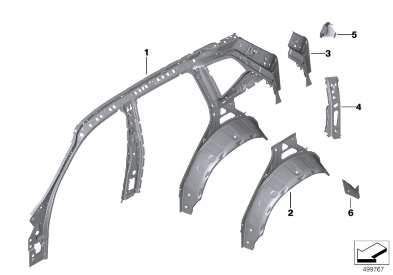 BMW 41009498831 Reinforcement Wheelhousing Left