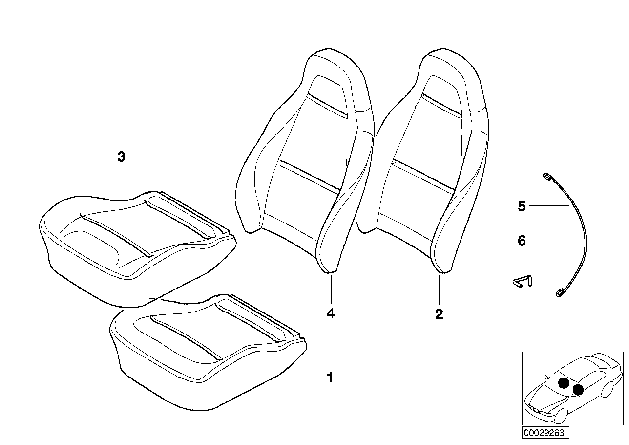 BMW 52107893986 Cover Backrest, Leather