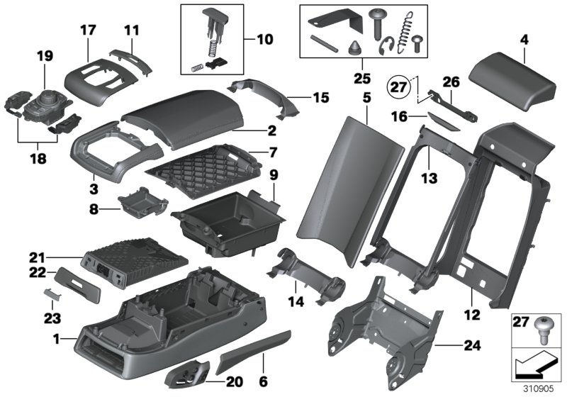 BMW 52207978058 Trim, Right, Armrest, Rear Middle