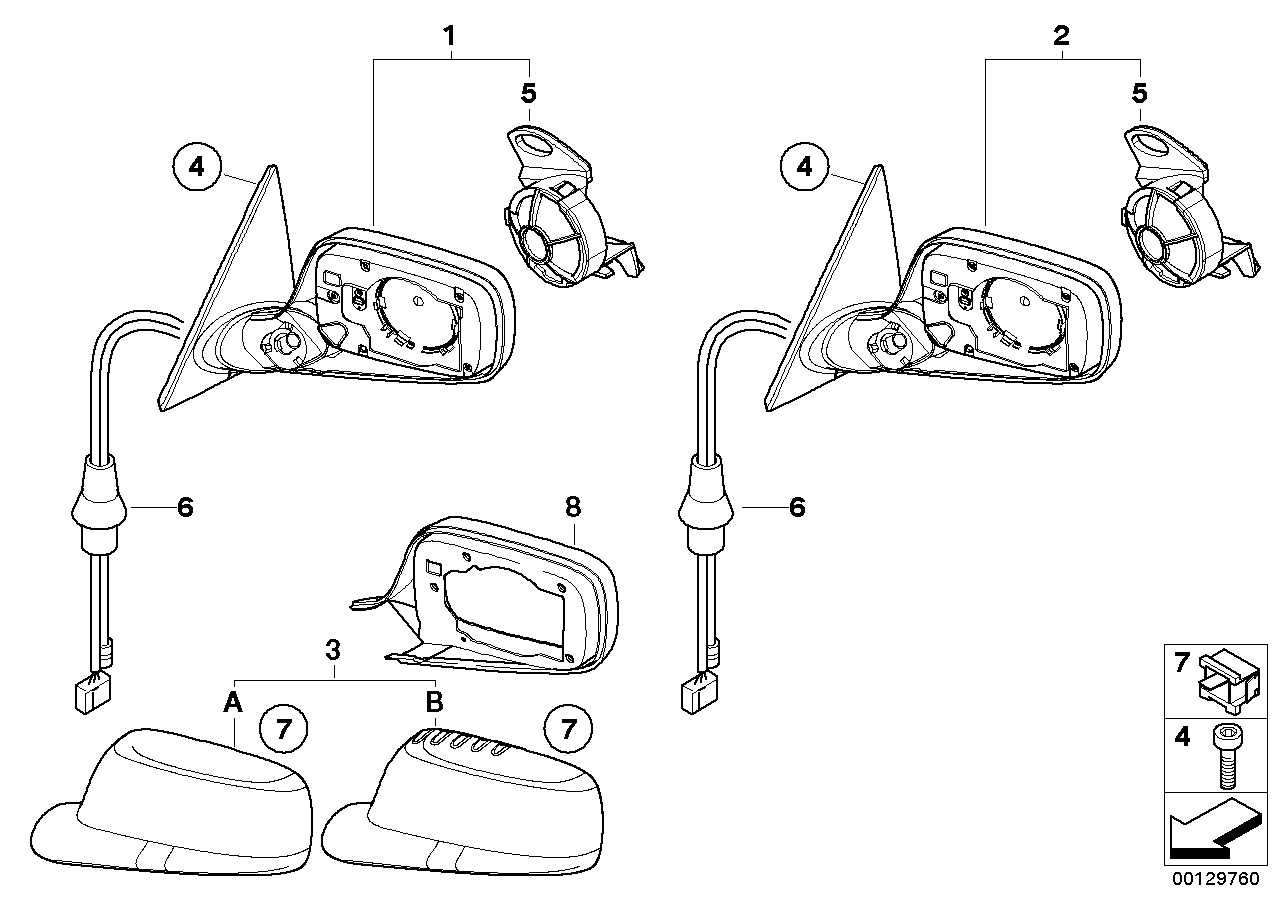 BMW 51167892068 Outside Mirror Heated With Memory,Right