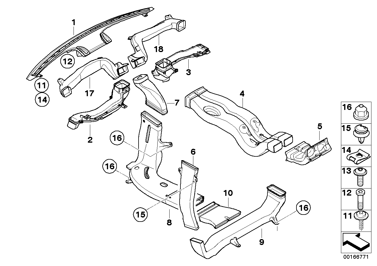 BMW 64226958404 Air Duct, Windscreen