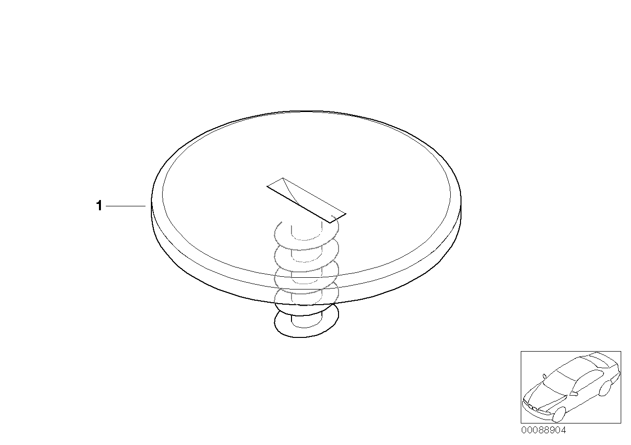 BMW 51477056606 Hook&Loop Element With Screw Thread