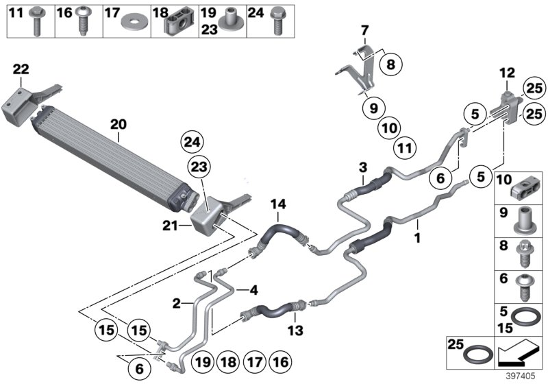 BMW 17227984627 OIL COOLING PIPE OUTLET