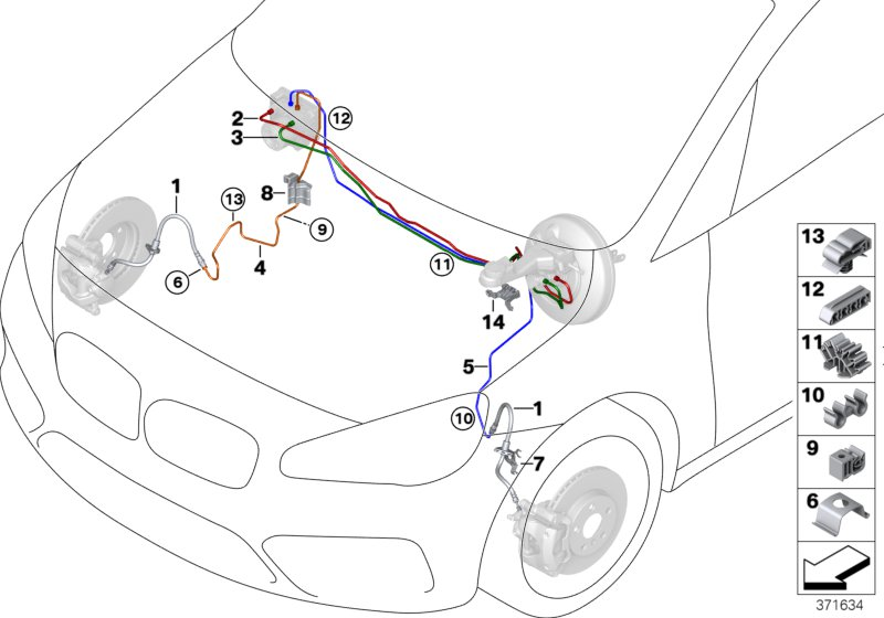 BMW 34306855949 Brake Pipe Bracket