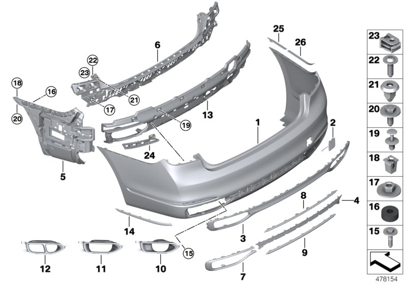 BMW 51127377166 Cover, Bumper, Rear