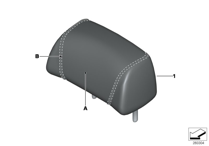 BMW 52208025080 Headrest Leather, Rear