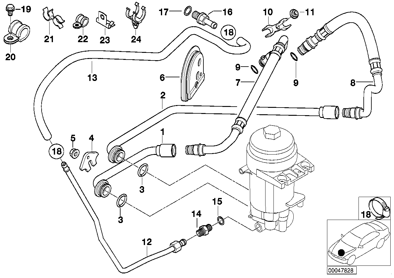 BMW 11427831835 Tubing Support