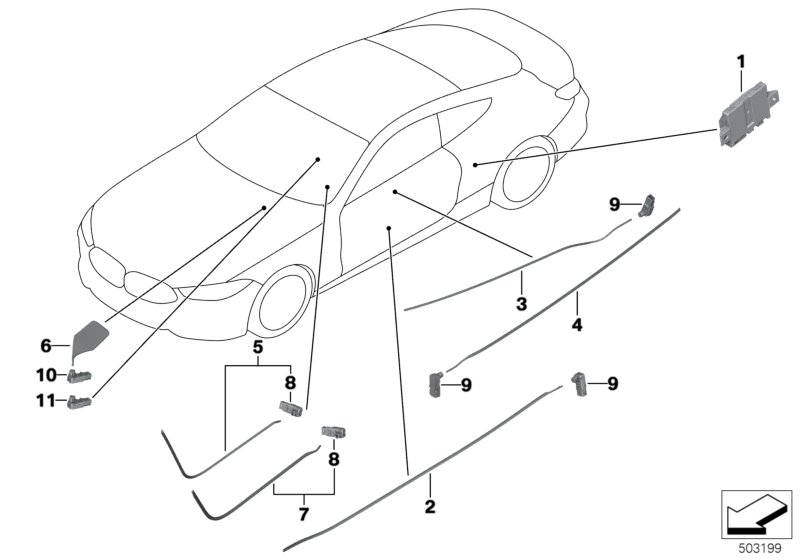 BMW 63319868783 FIBER-OPT.CONDUCTOR CENTER C