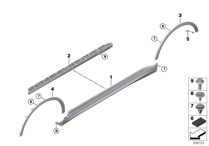 BMW 51127494916 FLAIRED WHEEL ARCH, REAR RIG