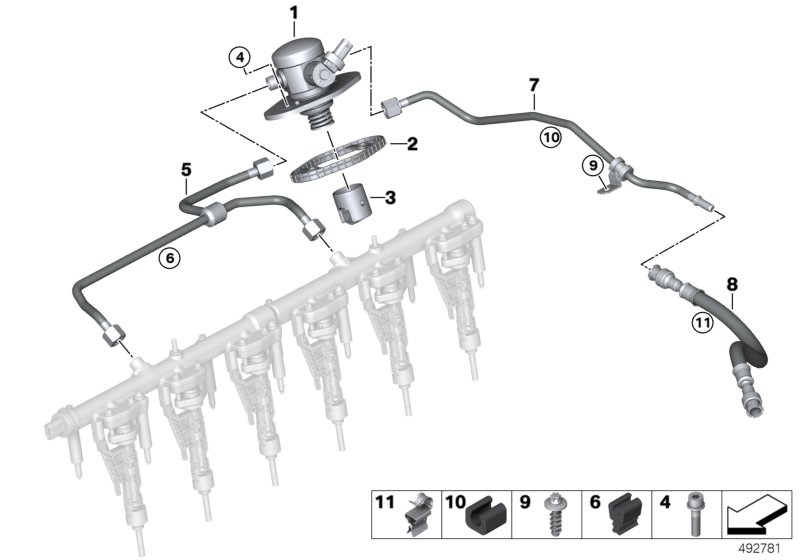 BMW 13539452385 SUPPLY LINE TO ENGINE COMPAR