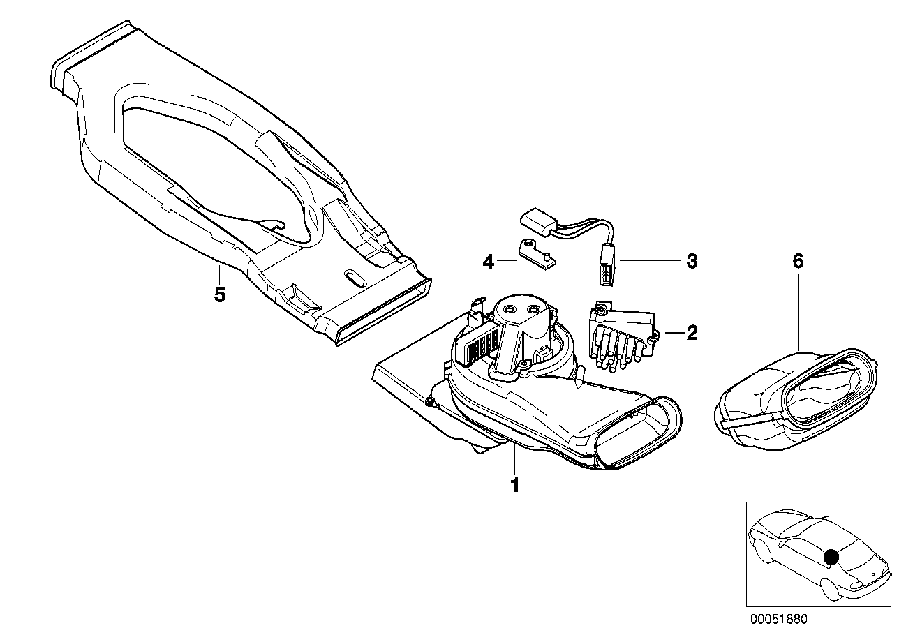 BMW 64228369447 Connecting Branch Blower Rear Passenger.Compartment.