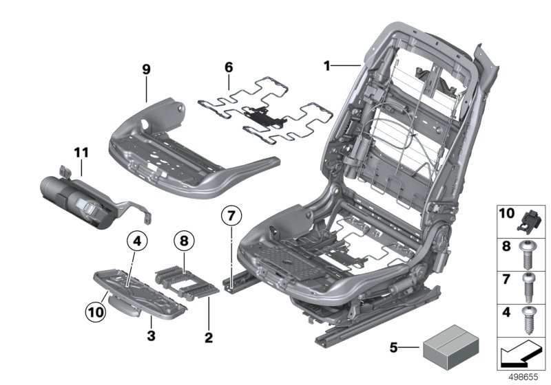 BMW 52107228283 Seat Mechanism, Comfort Seat, Left